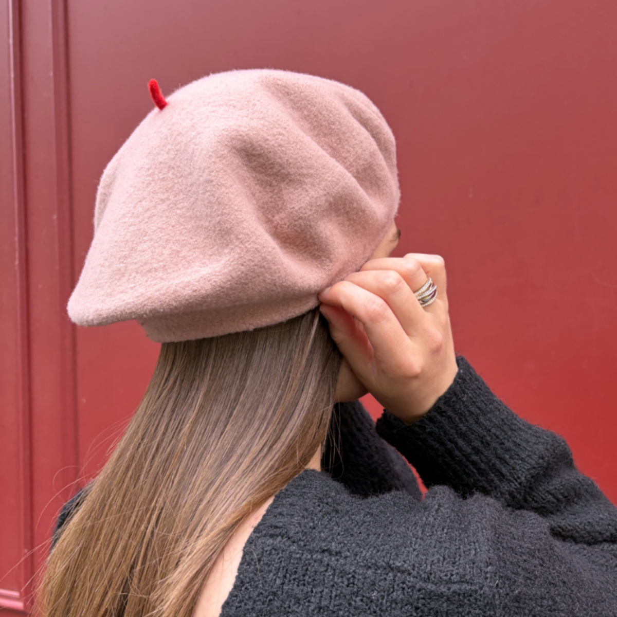 Le beret Alpehue tofarvet pink