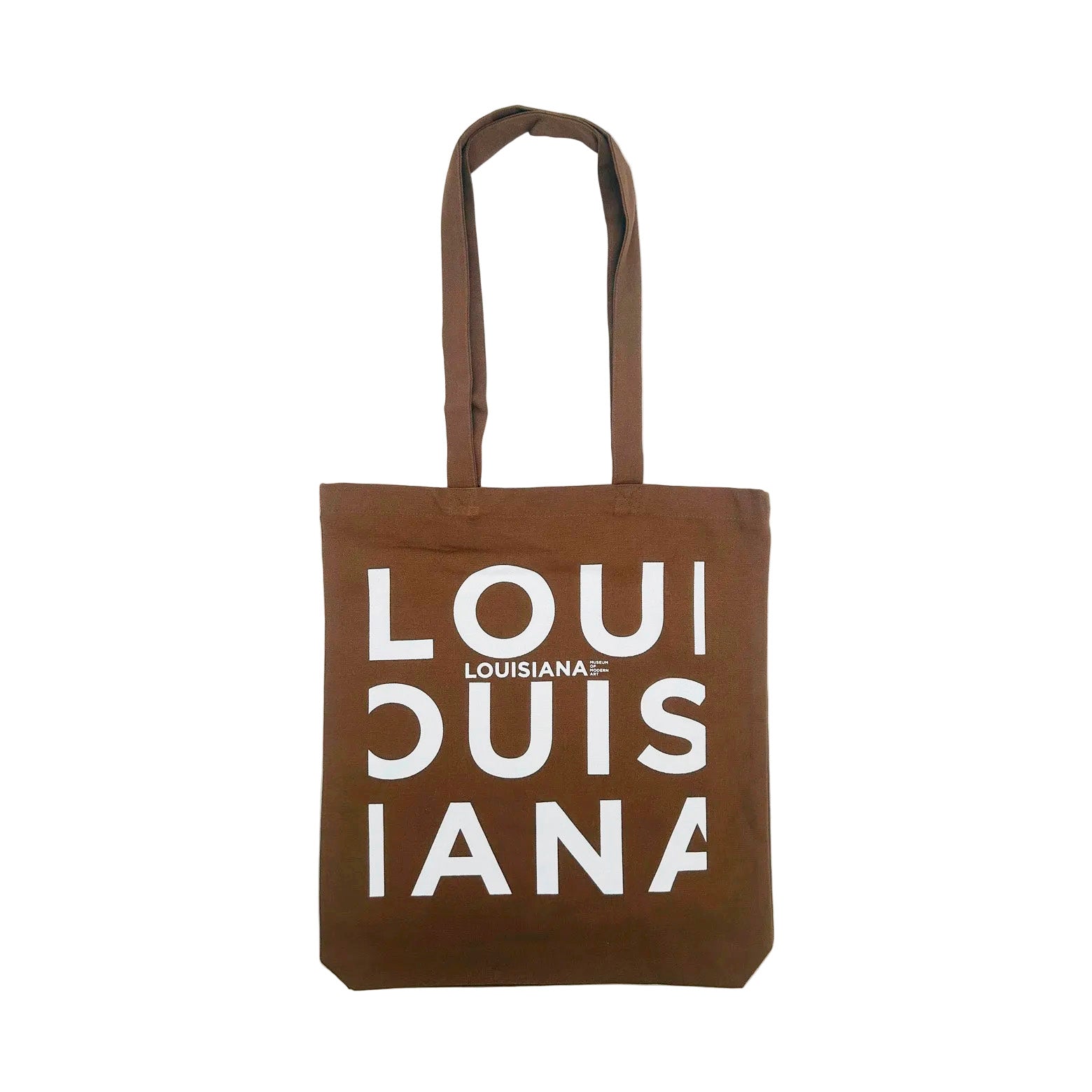 Louisiana Tote Bag i brun med hvidt logo. Louisiana Museum of Modern Art. 