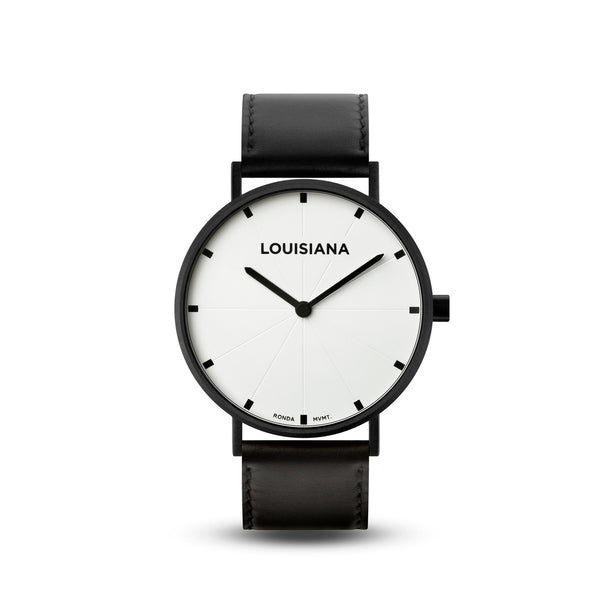 Louisiana x Larsen &amp; Eriksen wristwatch, 37 mm black/white/black