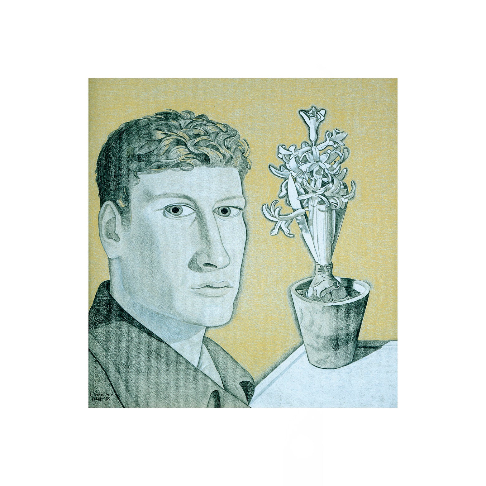 Louisiana Postkort med Lucian Freuds værk Self Portrait with Hyacinth Pot. Louisiana Museum of Modern Art. 