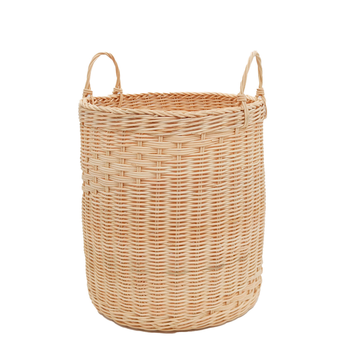 Mesh depot Bamboo basket with handle Medium