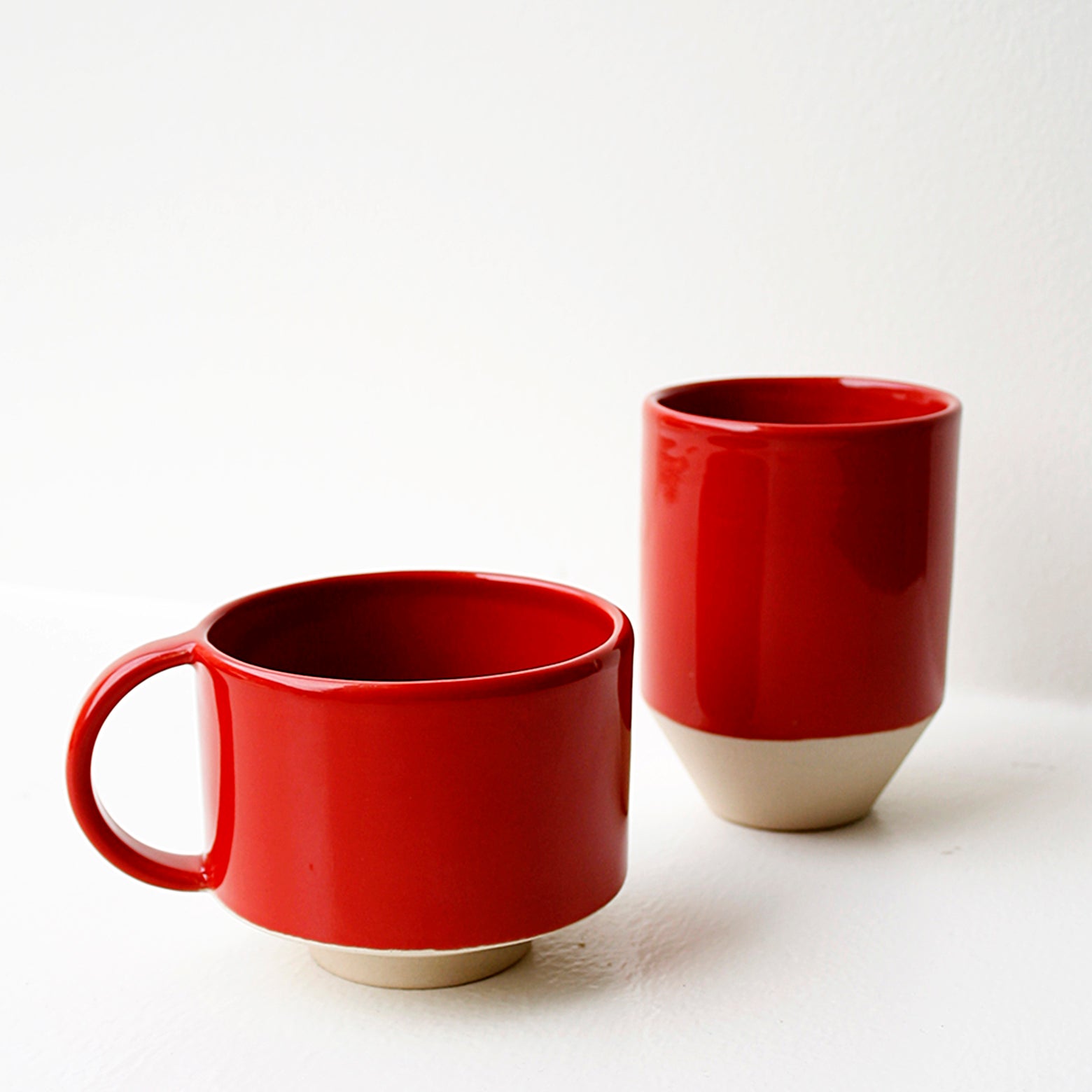 Cup w/handle - light blue