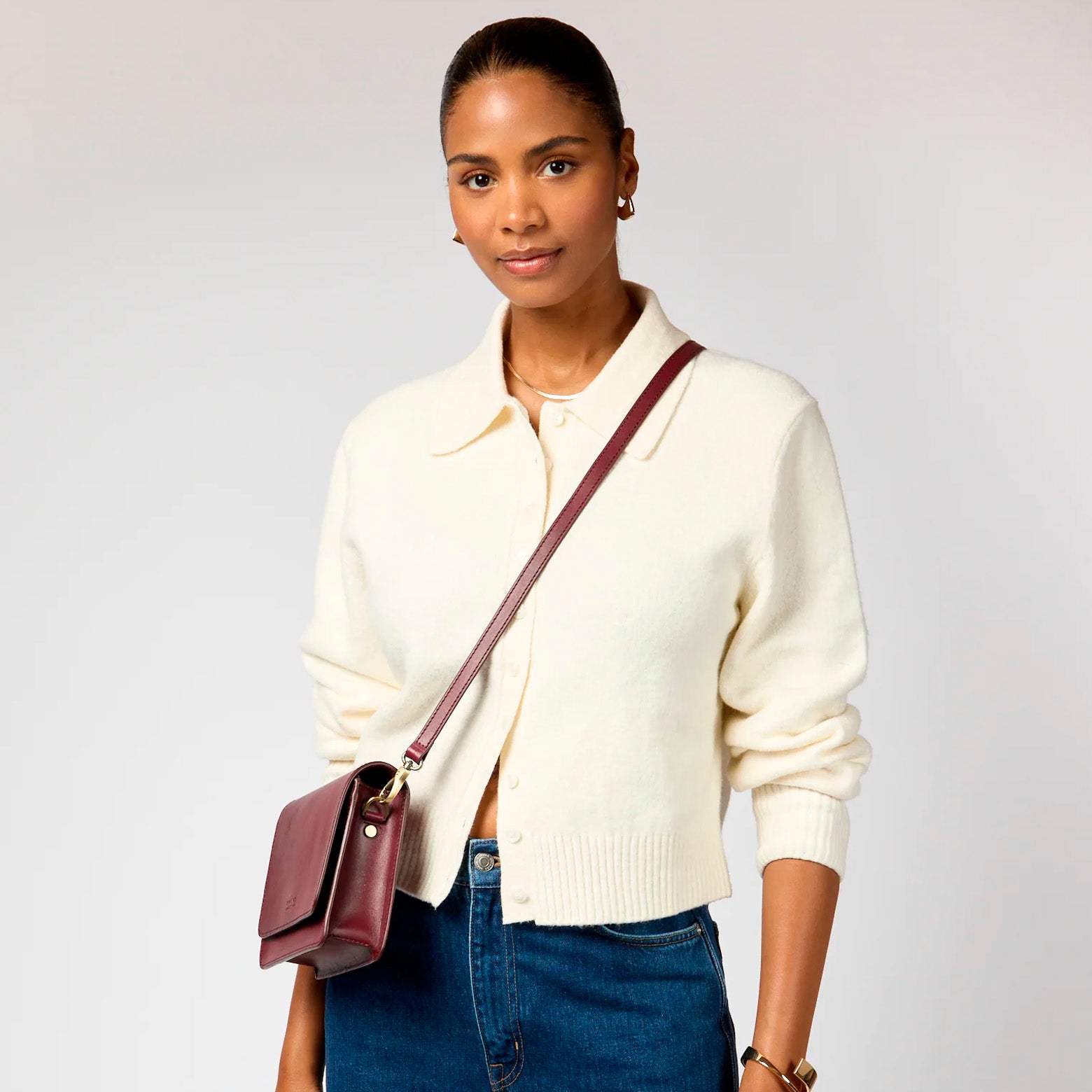 Taske – Audrey Mini Dark Cherry Classic Leather