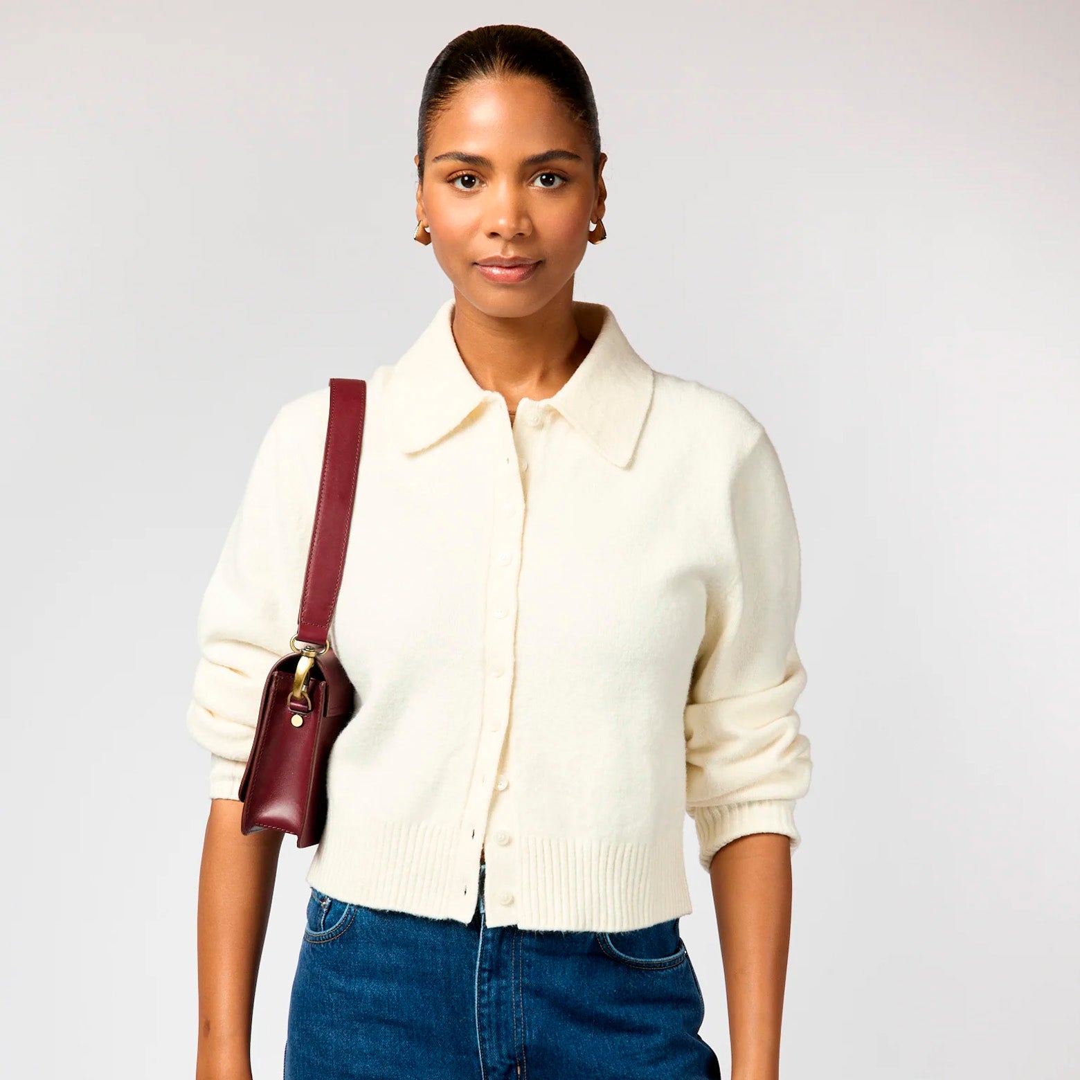 Taske – Audrey Mini Dark Cherry Classic Leather