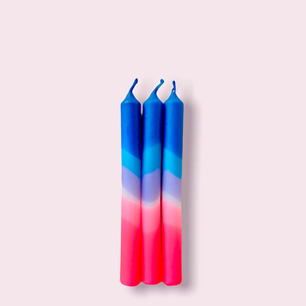 Dip dye neon stearinlys (3 stk) – flere farver
