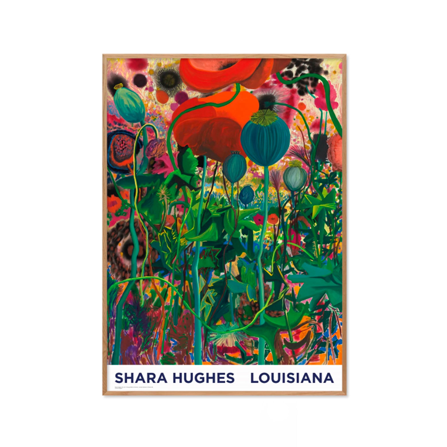 Kunstplakat i refleksfri indramning med Shara Hughes værk POP. Louisiana Museum of Modern Art