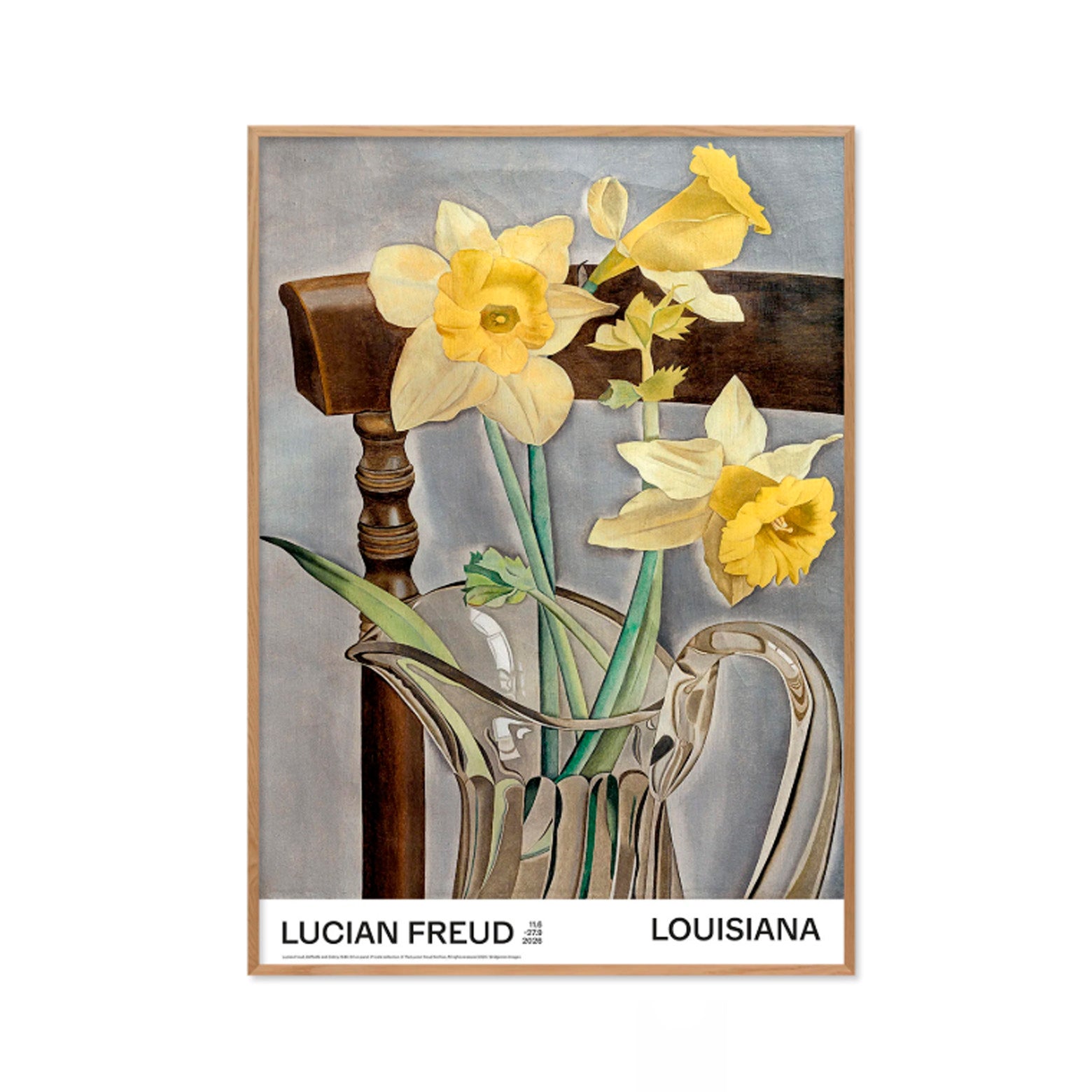 Kunstplakat i relfkesfri indramning med Lucian Freuds værk Daffodils and Celery. Louisiana Museum of Modern Art