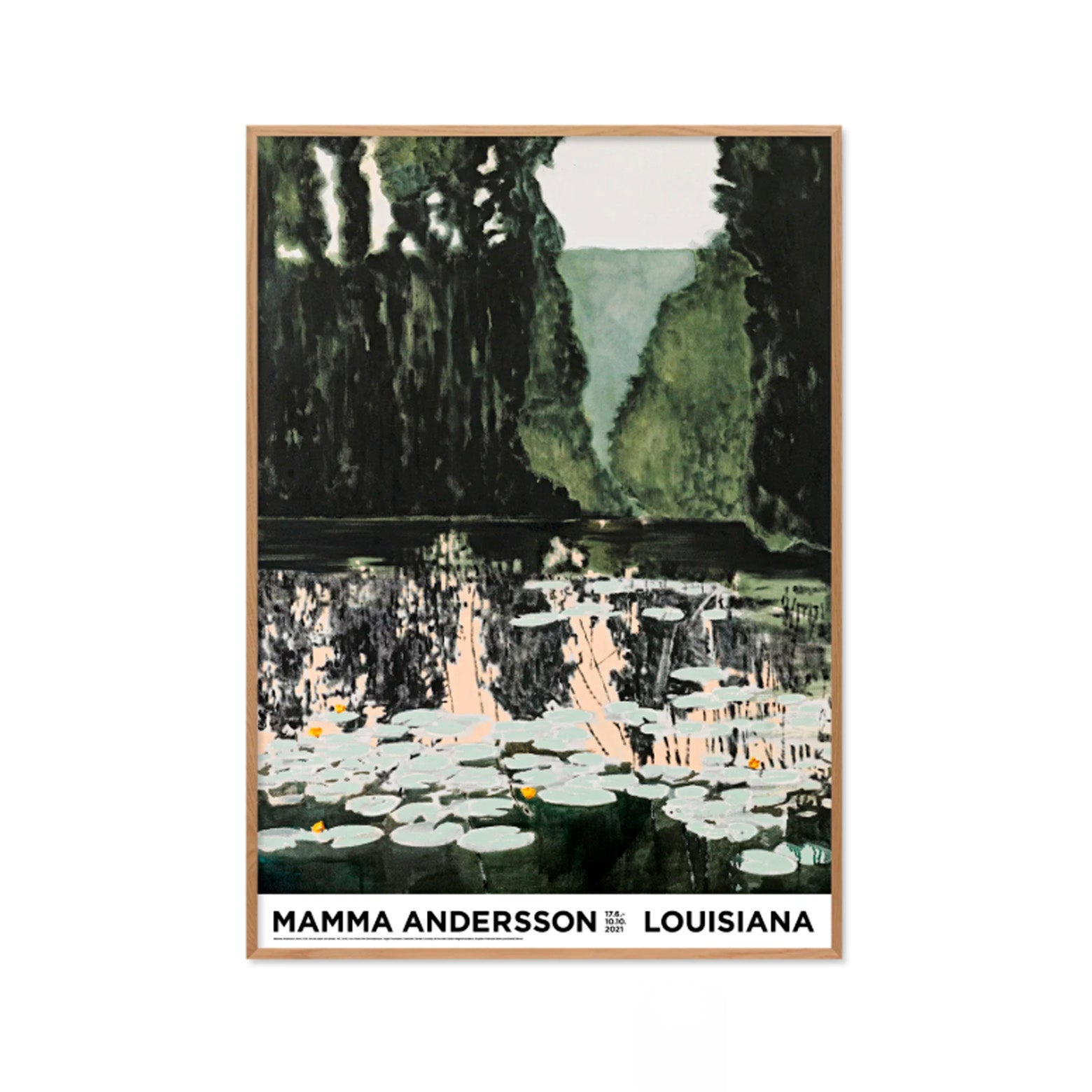 Kunstplakat i relfeksfri indramning med Mamma Anderssons værk Pond. Louisiana Museum of Modern Art