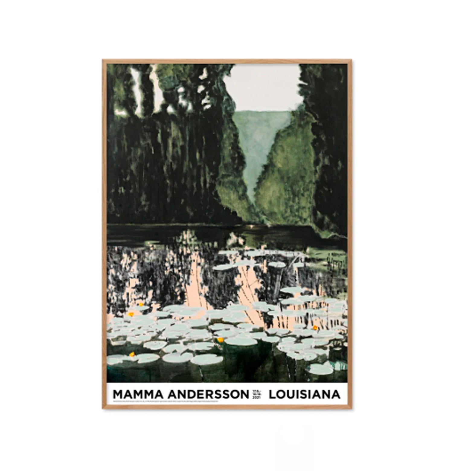 Kunstplakat i refleksfri indramning med Mamma Anderssons værk Pond. Louisiana Museum of Modern Art