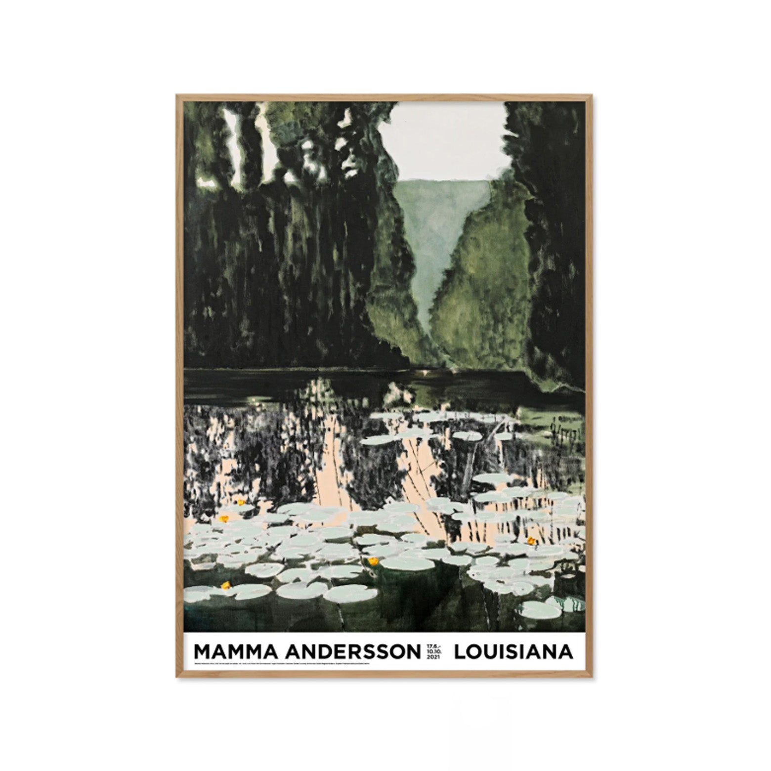 Kunstplakat i relfeksfri indramning med Mamma Anderssons værk Pond. Louisiana Museum of Modern Art