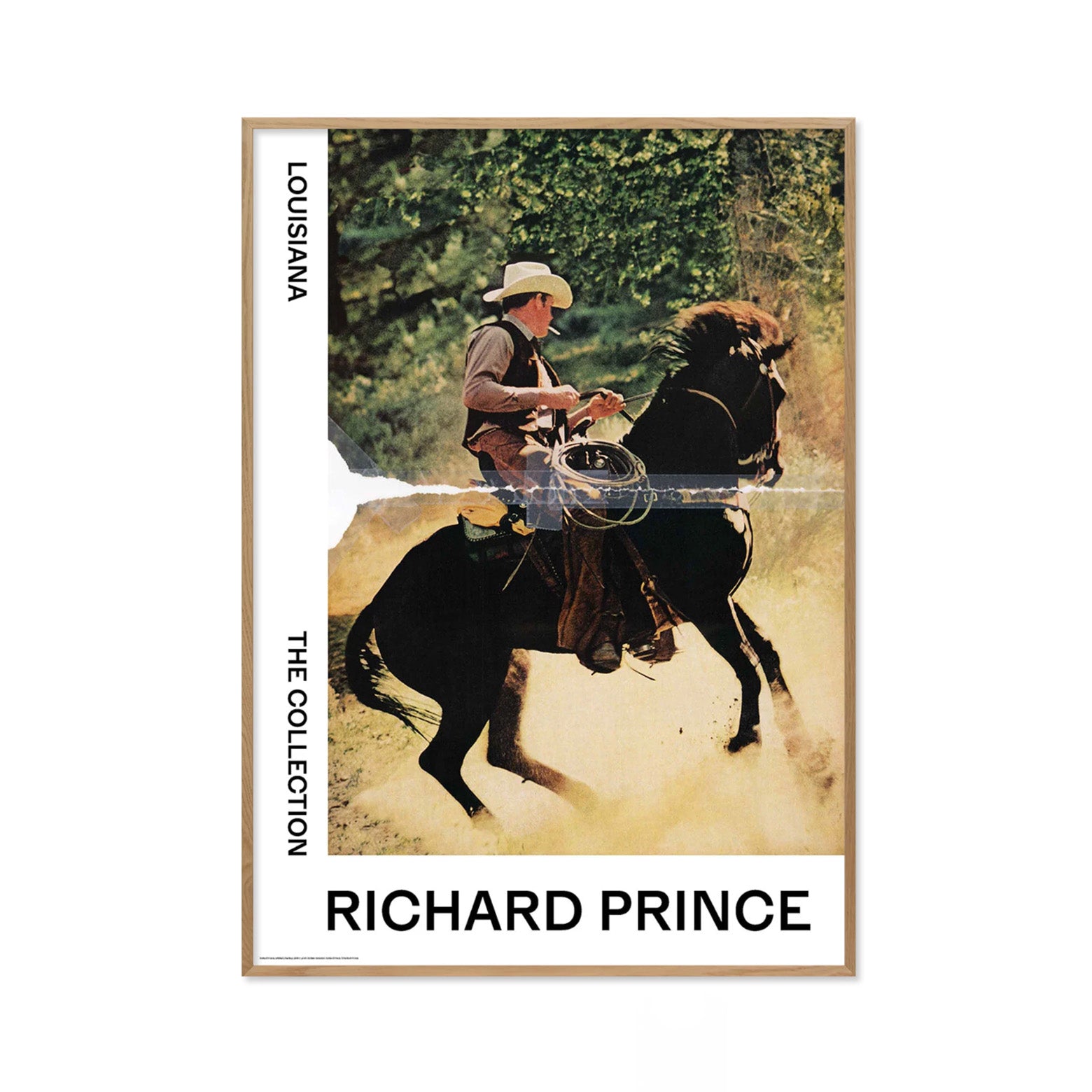 Kunstplakat med refleksfri indramning med med Richard Princes værk Cowboy. Louisiana Museum of Modern Art. 