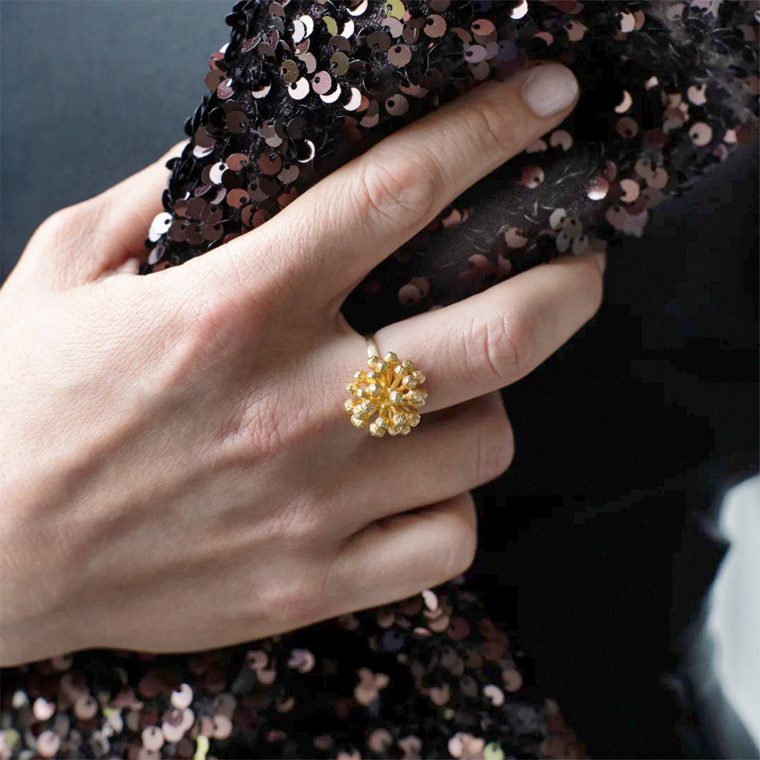 Dill Statement ring – gold-plated silver
