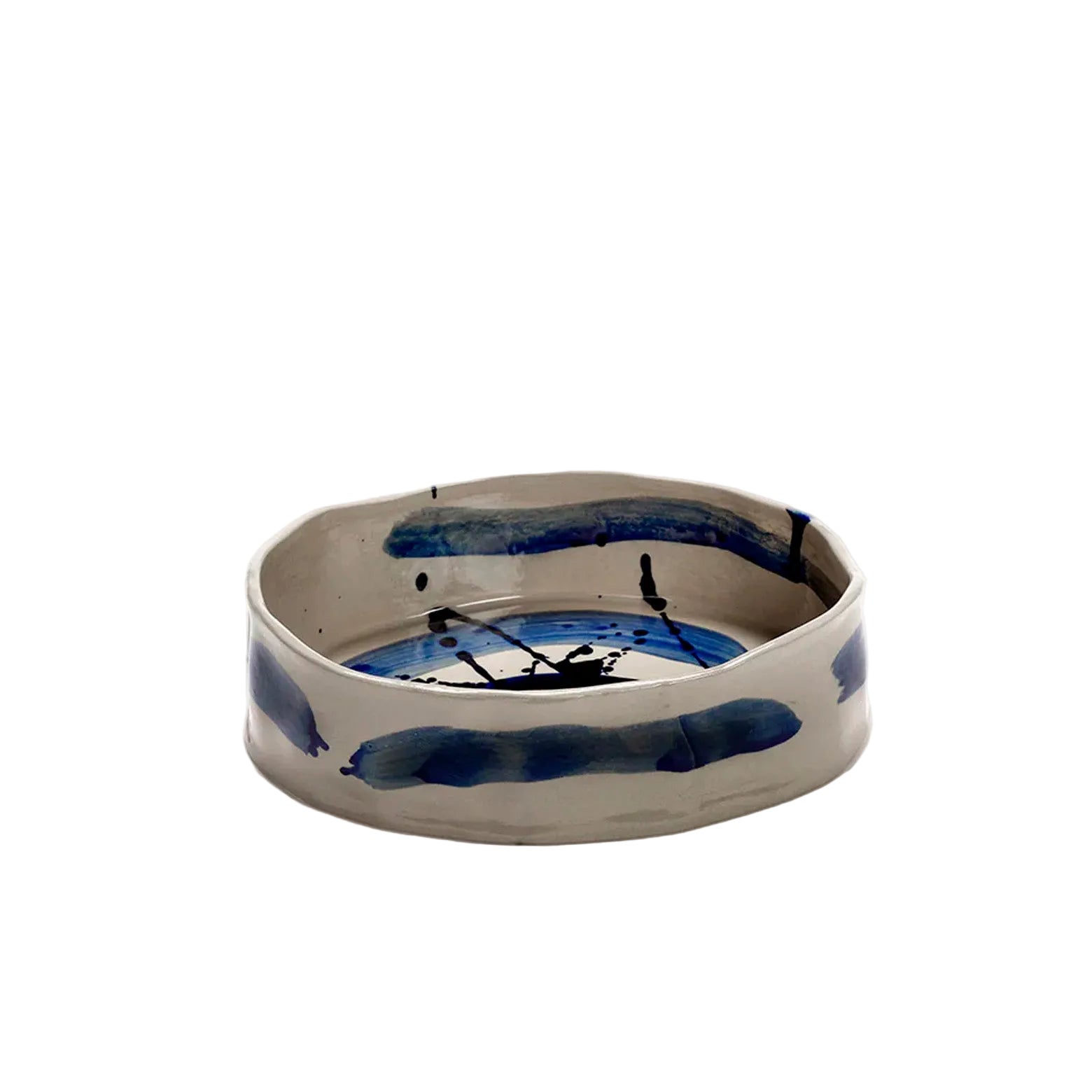 Keramisk serverings fad i beige og blå glasur. Serax. Louisiana Museum of Modern Art. 