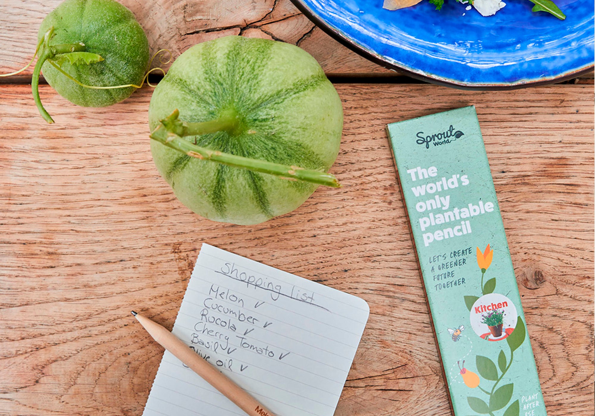 Plantbar blyant på bord fra Sprout World. 