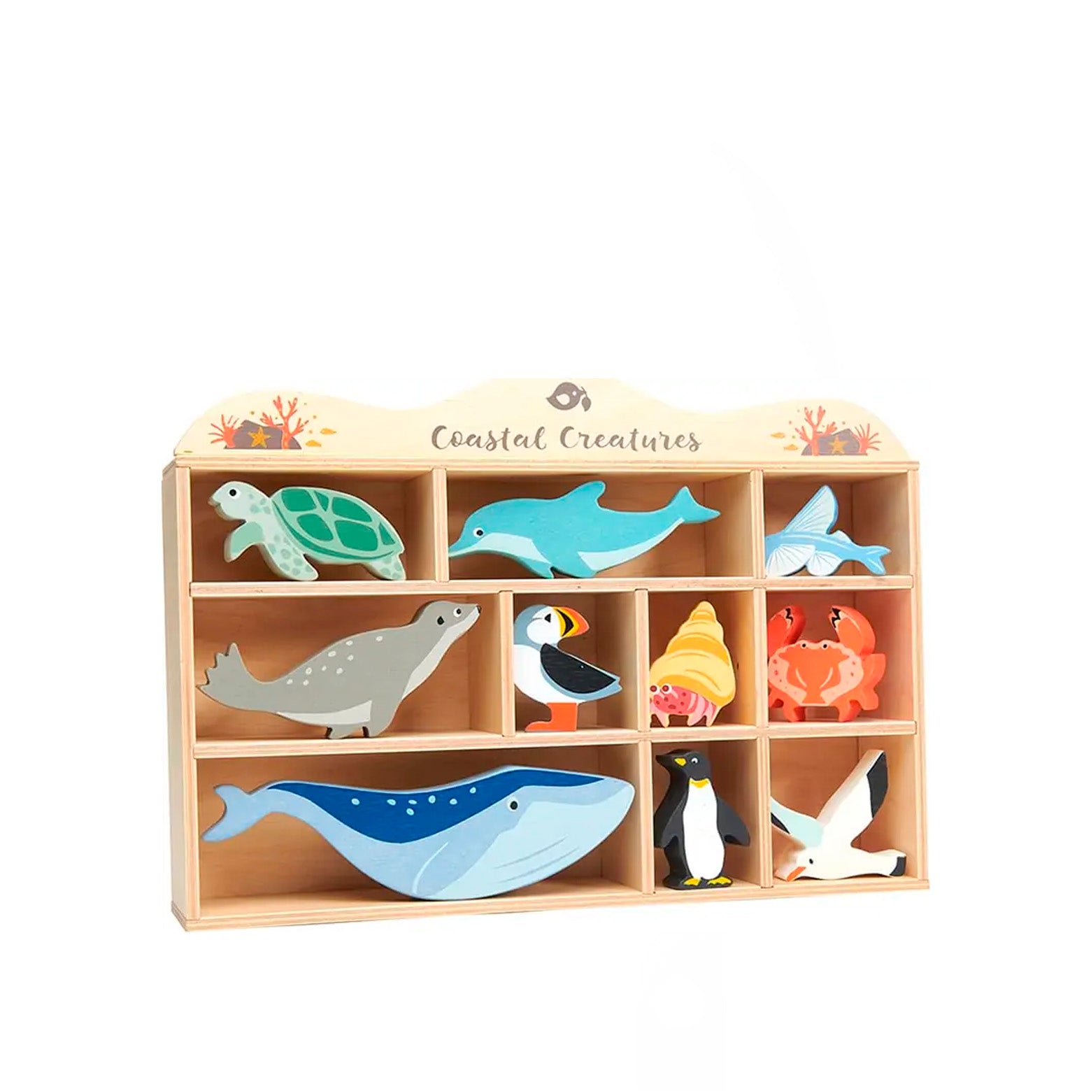 Set of 10 wooden animals - The Sea