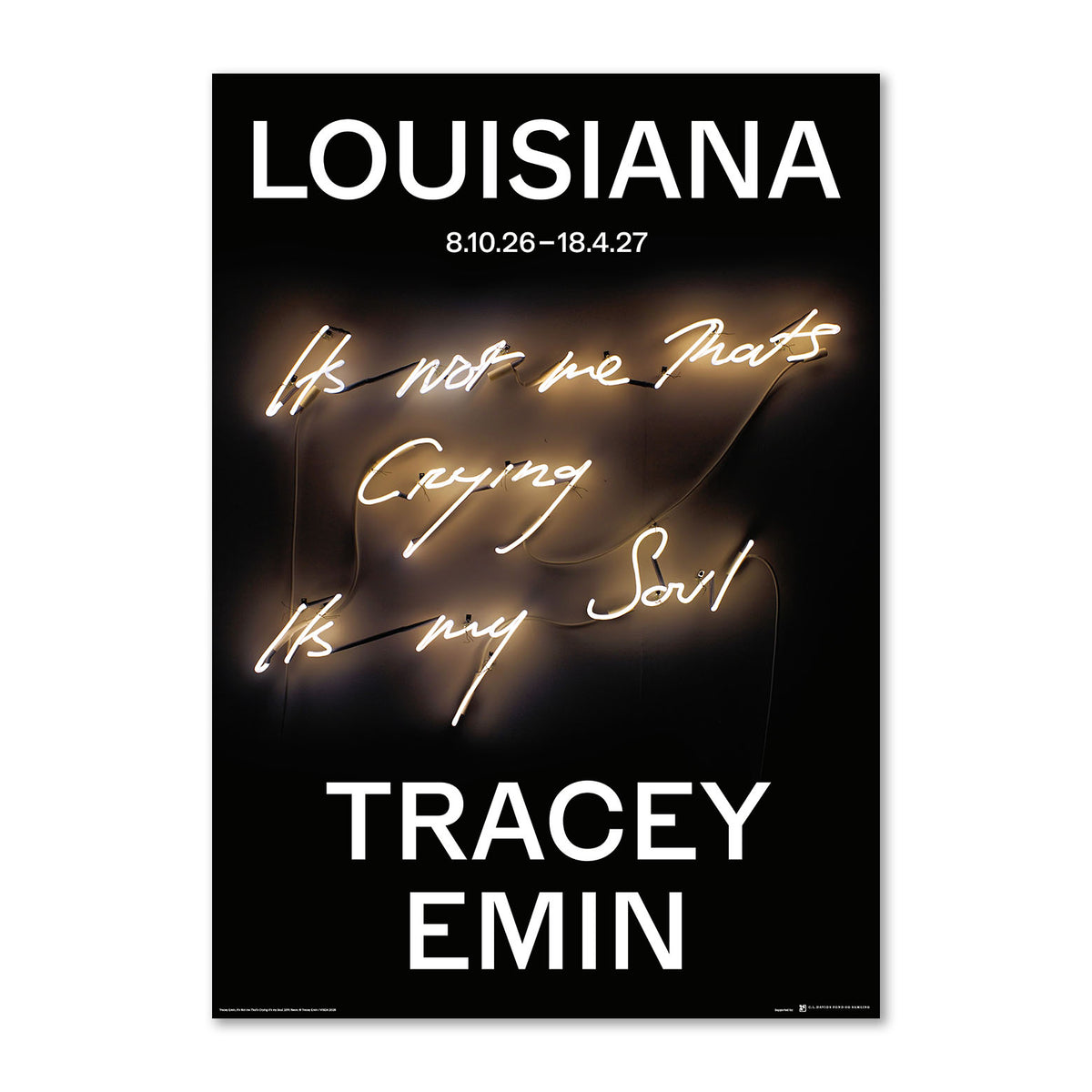 Tracey Emin – It’s Not me That’s Crying it’s my Soul plakat i ramme udgivet i forbindelse med udstilling på louisiana museum of modern art oktober 2026 