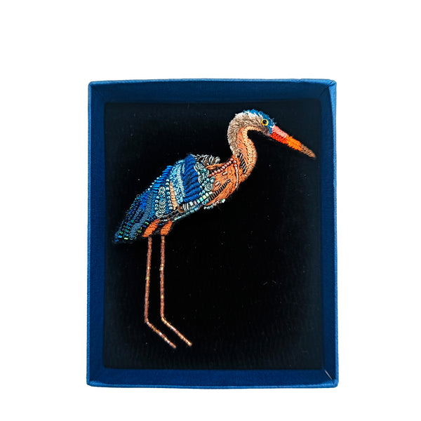 Brooch – Blue Heron