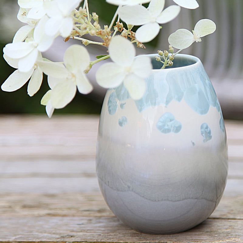 Crystal vase – light seagreen/steel blue