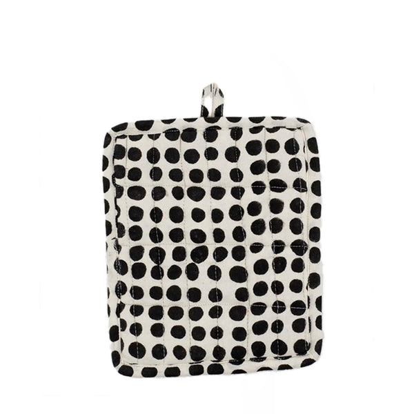 Potholder Dots – white/black