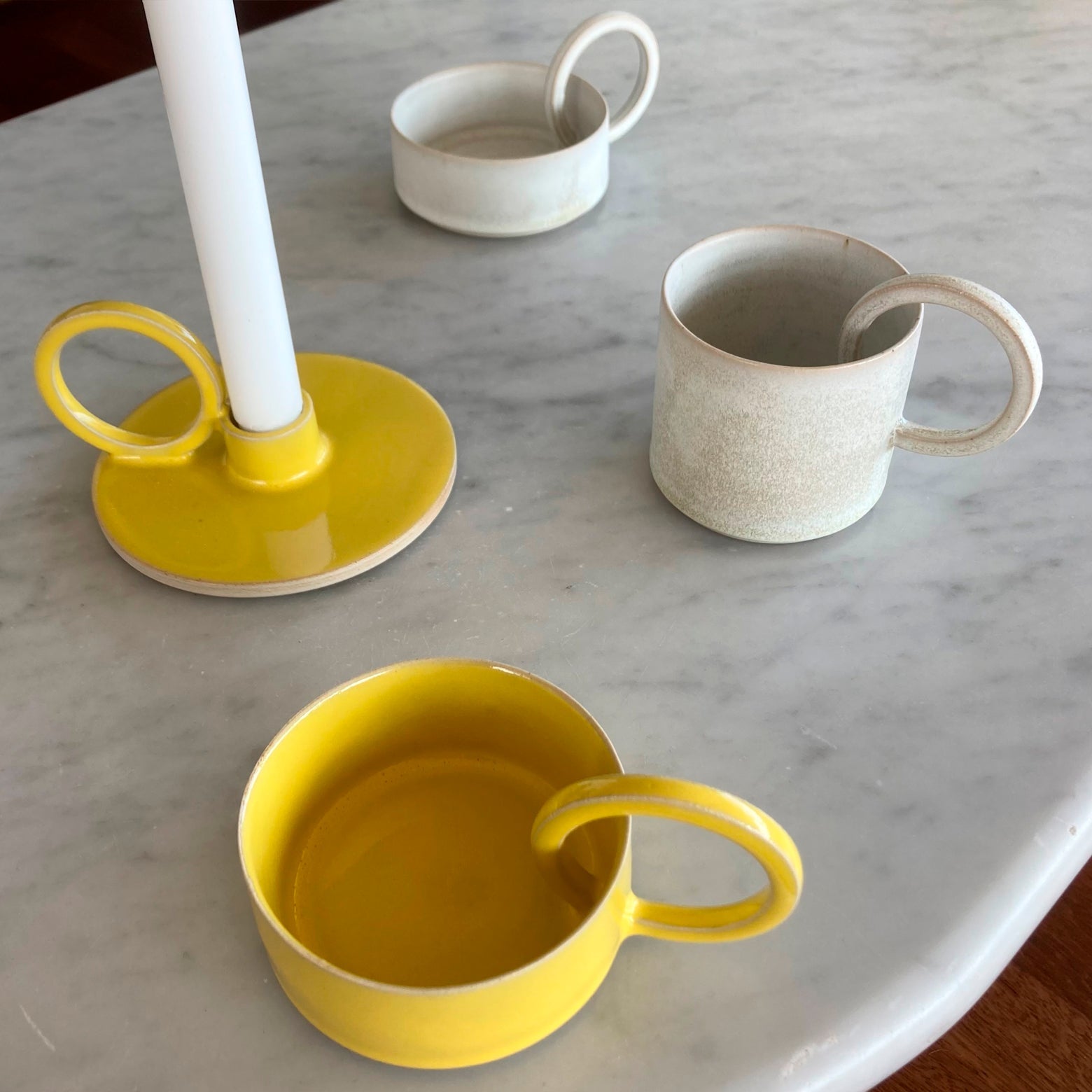 Ro candle holder – yellow