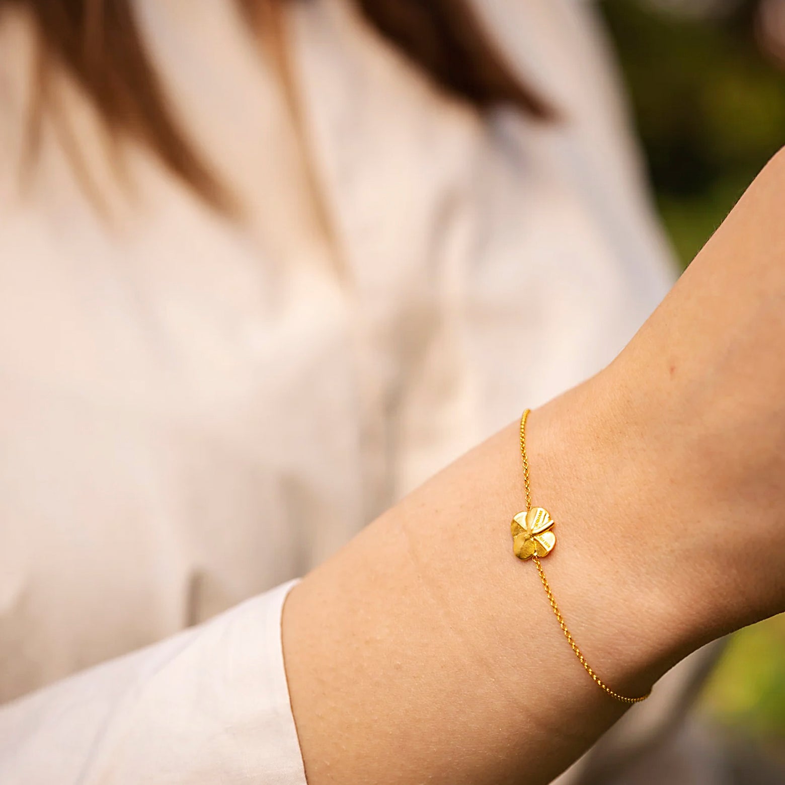 Four-leaf clover bracelet – gold-plated silver