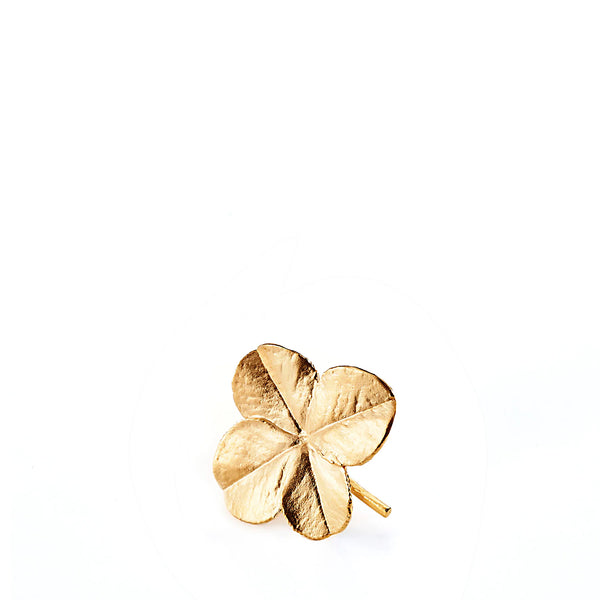 Four-leaf clover brooch – gold-plated