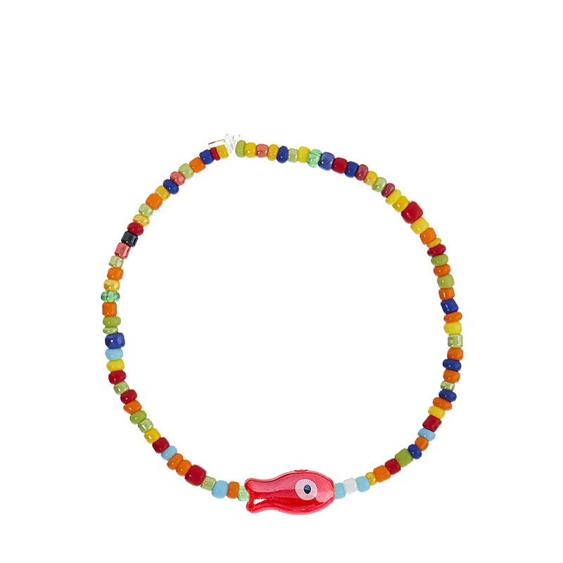 Mini Box bracelet - Fish &amp; Beads - coral