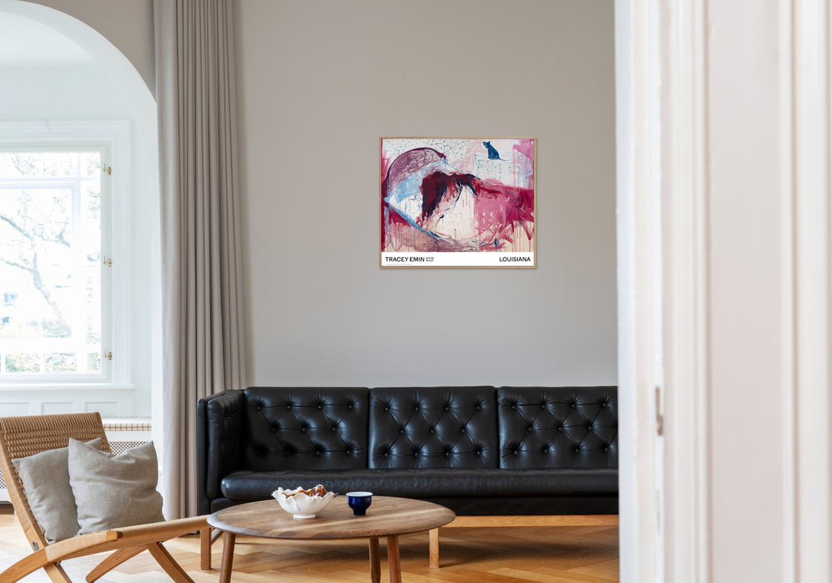 refleksfri plakat i ramme med Tracey Emin The end of love udgivet i forbindelse udstilling Tracey Emin A second life på louisiana museum of modern art oktober 2026