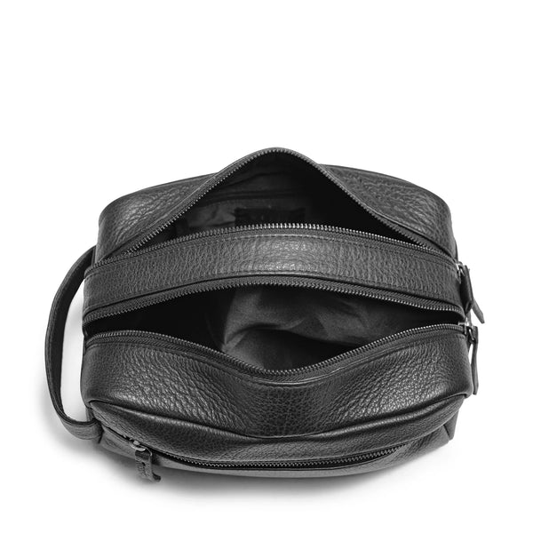 Toiletry bag 2 compartments - black