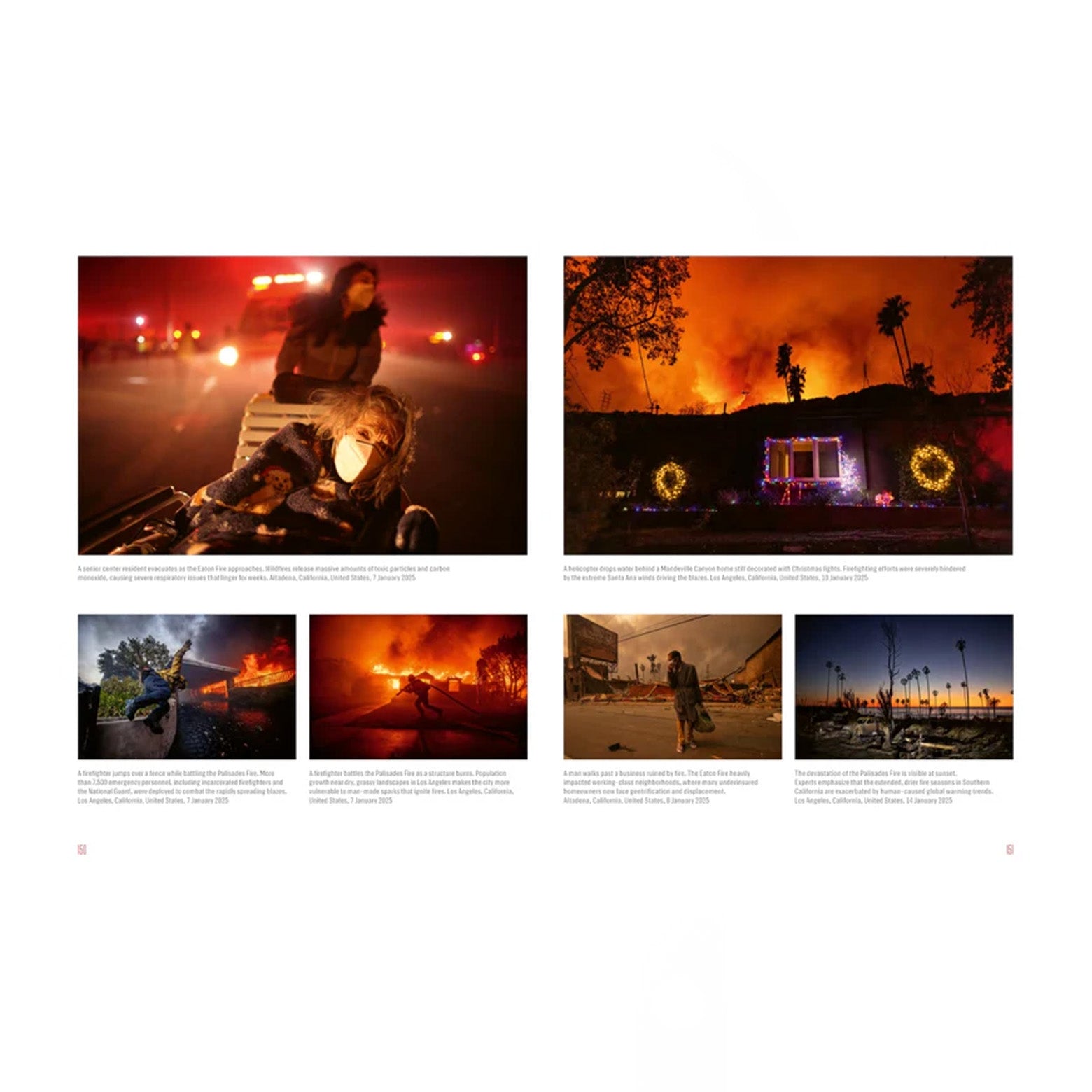 Opslået side i World Press Photo 2026 - en samling af årets mest bemærkelsesværdige og prisvindende pressefotografier fra hele verden i én enestående udgivelse. Udgivet af Hatje Cantz