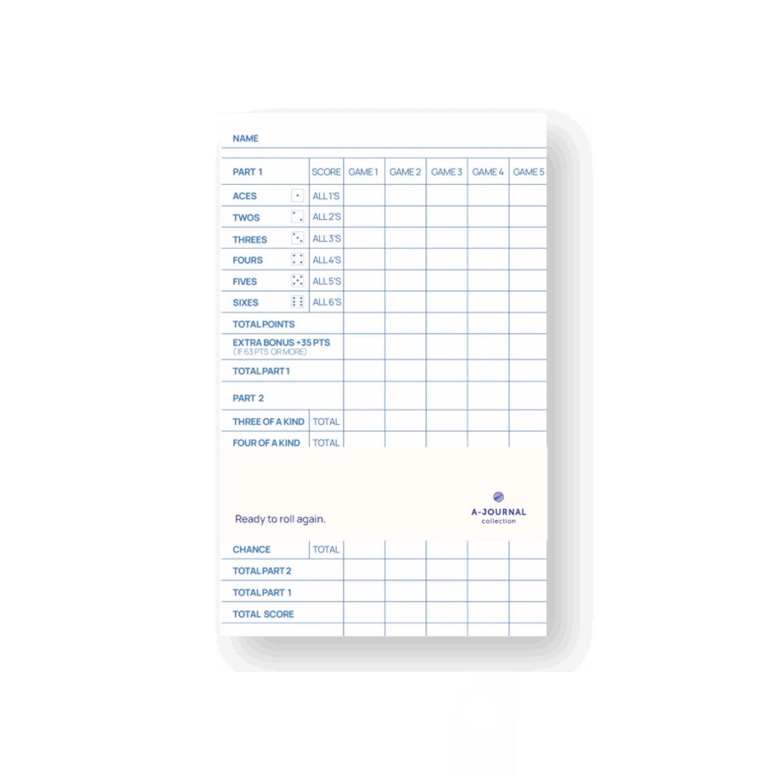Notepad – A-Yatzy Refill
