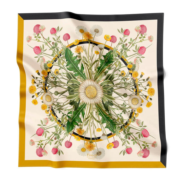 Yellow meadow silk scarf