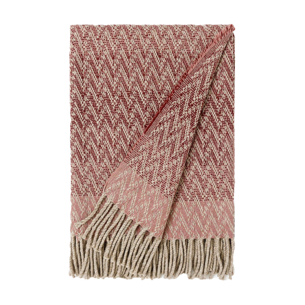 Eclectic plaid in merino wool – burgundy