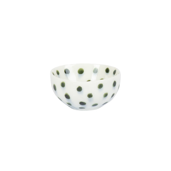 Small unique bowl with green dots