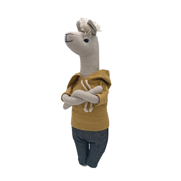 Llama with hoodie and pants
