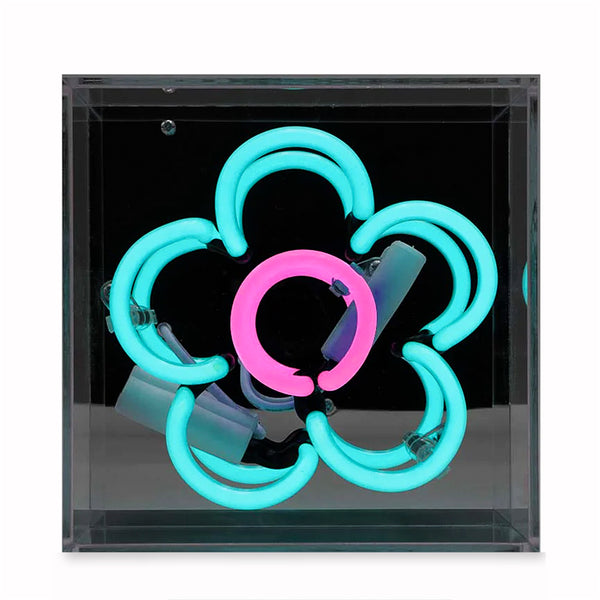 Neon light flower – blue