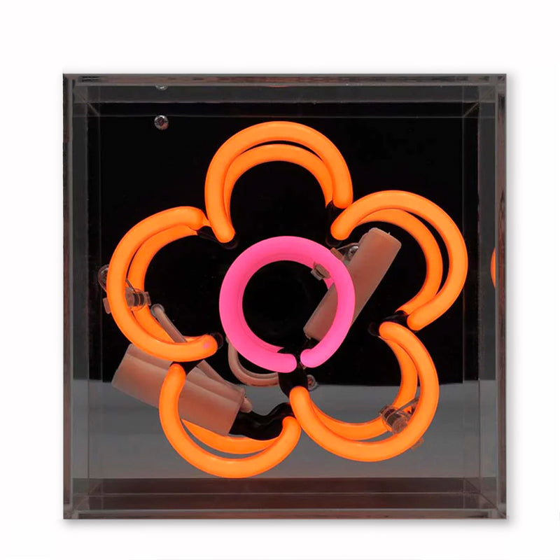 Neon light flower – orange
