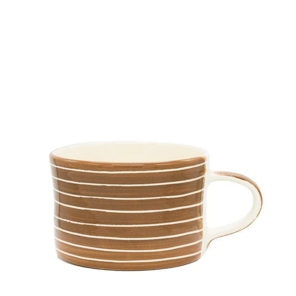 Striped mug – ochre