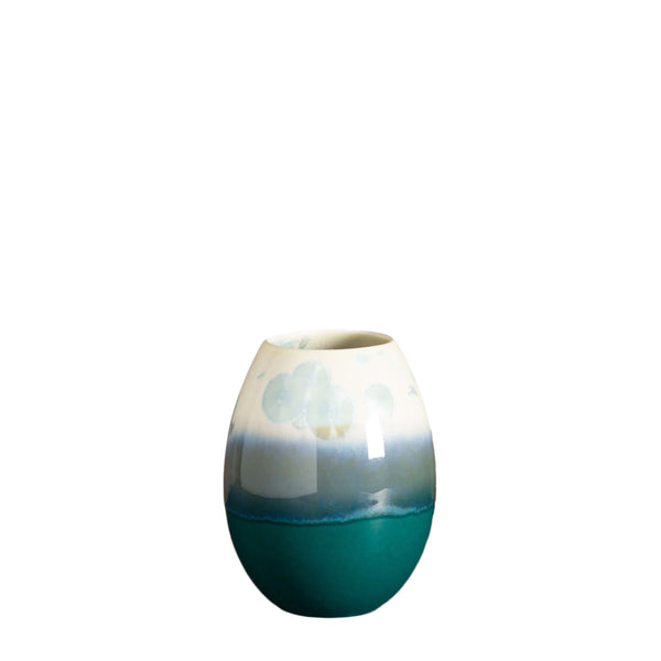 Crystal vase – dark green/steel blue