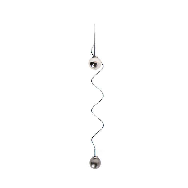 WIRE 06 earring – steel with Swarovski pearl and pearl clasp in silver