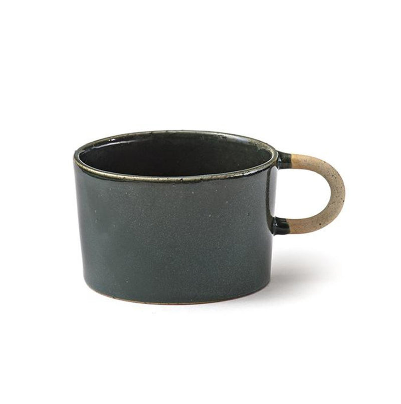Cup in stoneware - dark green