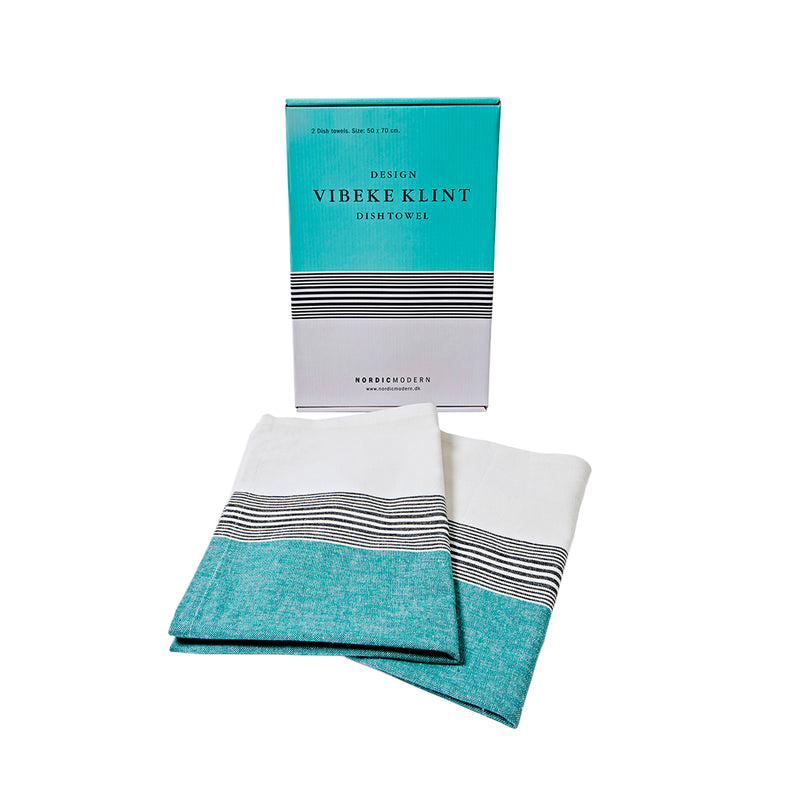 Tea towel – Vibeke Klint 2 pcs. petrol