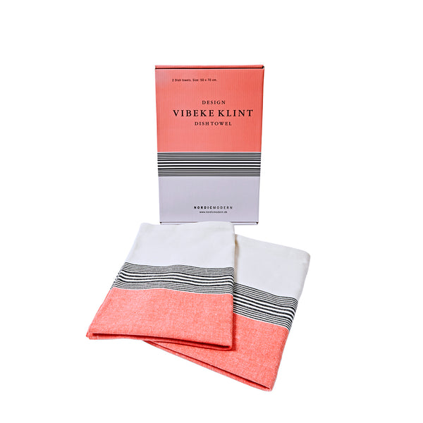Tea towel – Vibeke Klint 2 pcs. pink