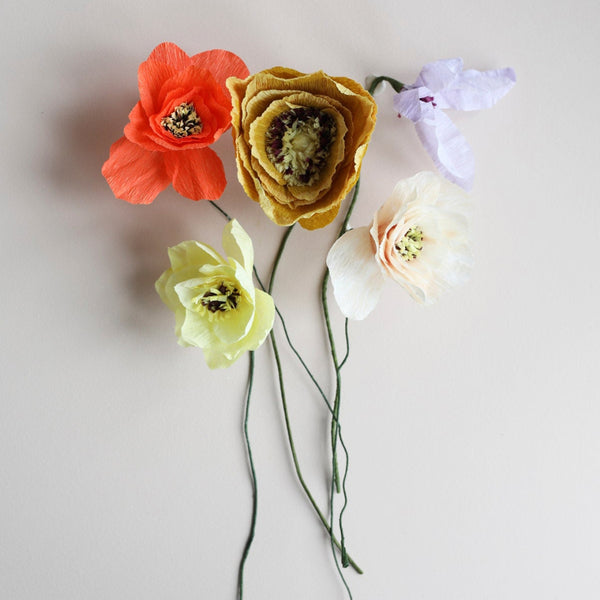 Fold your own paper flower bouquet - 5 flowers