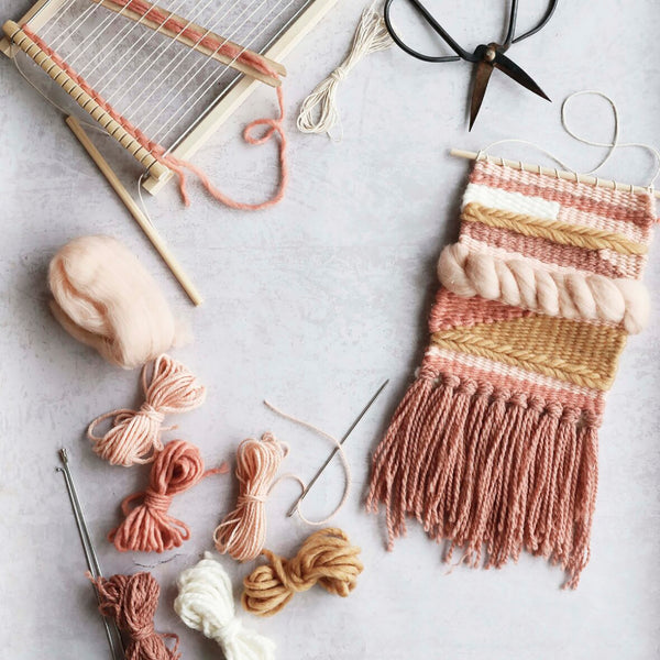 DIY weaving kit pink